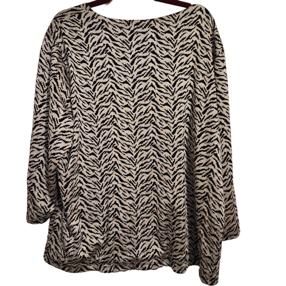 Beautiful Zebra Print JM Collection Woman Tunic Size 3X - Picture 4 of 5
